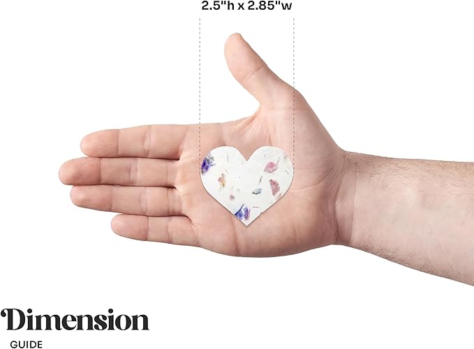 Mixed Heart Gift Tags with Wildflower Seeds - 24pcs Writable Gift Wrap Tags for Baby Showers, Mother's Day Present, Party Favors, DIY Crafts, & Earth Day Decorations