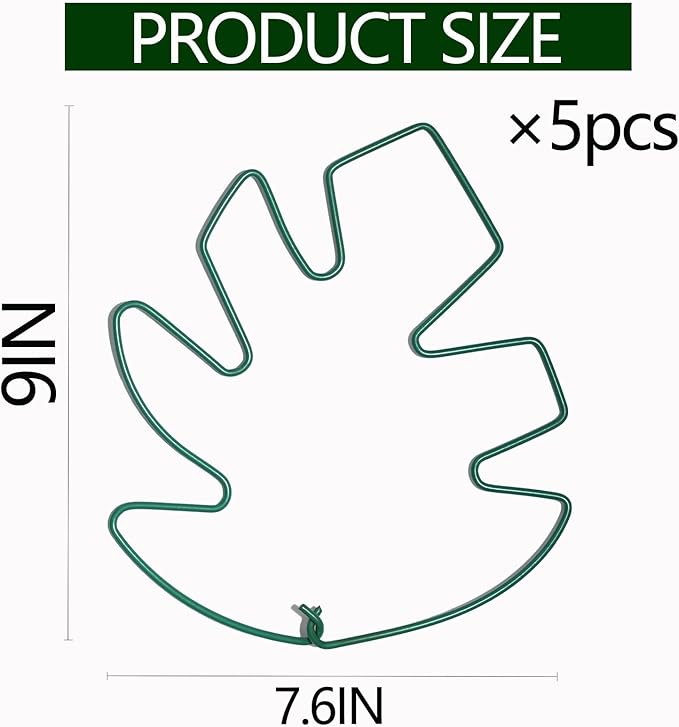 Yohsnor 5PCS Monstera Plant Support Stem 9 x 7.6 in- Durable Stabilizer Set for Indoor Climbing Plants, Holders for Enhancing Growth, Ideal Gift for Plant Lovers, Fishbone Cactus Stake Garden Tool