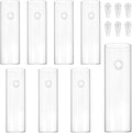 JEUIHAU 8 PCS 5.9 in x 1.85 in Glass Wall Mounted Planters, Wall Glass Tube Plant Holder, Clear Flower Vases Hanging, Propagation Containers for Hydroponics Plants, Garden Decor