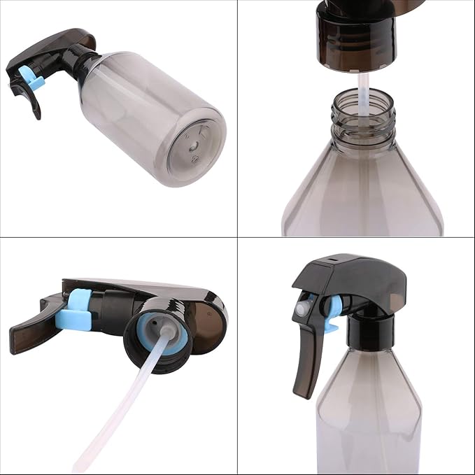 driew Plant Mister Spray Bottle, Plant Mister Water Spray Bottle for Plants Misting Bottle Water Fine Mist, Cleaning Solutions, Gardening, Indoor, Outdoor (Black - 10oz)