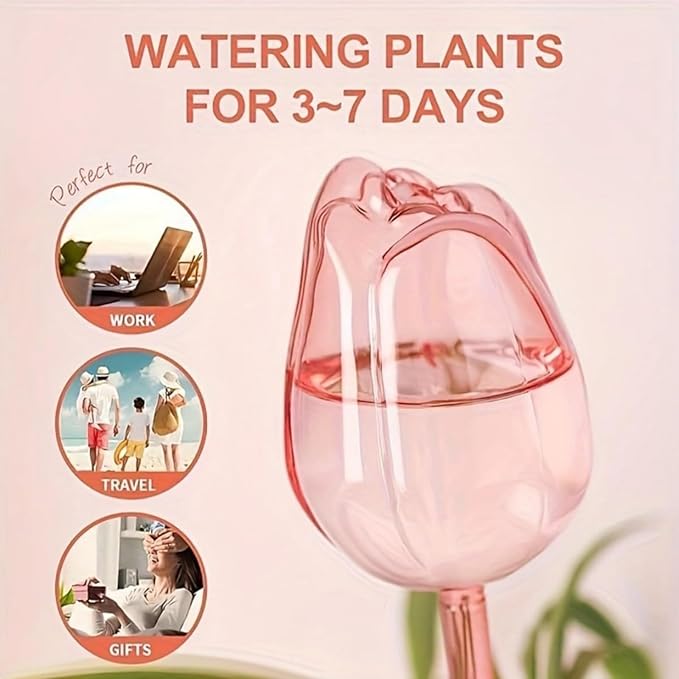 Ochine Tulips Self Watering Globes, Glass Plant Watering Globes, Self Watering Planter Insert, Automatic Plant Waterer Indoor, Plant Watering Devices, Plant Water Globes for Indoor Outdoor Plants