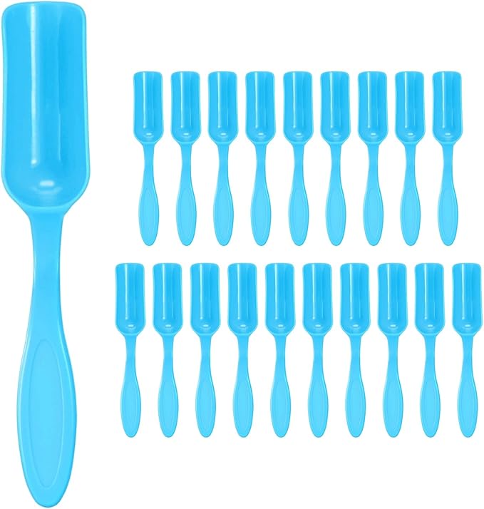 M METERXITY 20-Pack Mini Gardening Shovel Spoons, Plastic Garden Soil Scoops for Cultivation Digging Transplanting/Flower Planting/Plant Succulent, Colorful Small Gardening Tools [Blue]