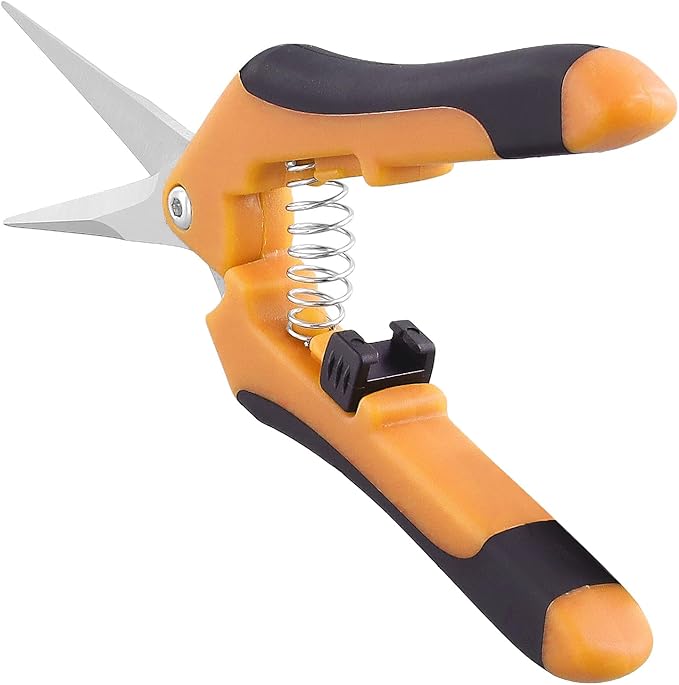 15 PCS 6.5 inch Garden Trimming Scissors, Gardening Hand Pruners with Straight Stainless Steel Precision Blades, Pruning Shears for Flowers Branches Precise Cuts, Orange