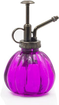 THY COLLECTIBLES Flower Water Spray Bottle Can Pot Plant Mister | Vintage Pumpkin Style Decorative Glass Plant Atomizer Watering Can Pot with Pump for Terrariums Flowers Potted Plants (Purple)