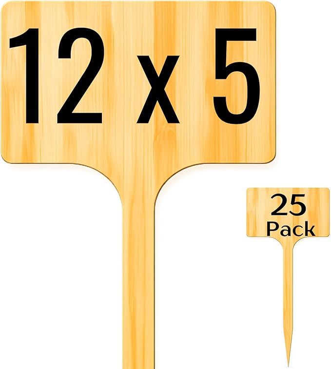 25 Pack 12" Extra Large Bamboo Garden Markers Large Plant Label Tags EasyTo See Bigger Writing Area