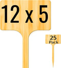 25 Pack 12" Extra Large Bamboo Garden Markers Large Plant Label Tags EasyTo See Bigger Writing Area