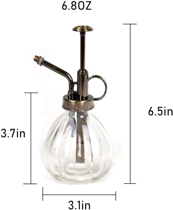 Gugou Water Spray Bottle Vintage Pumpkin Style Decorative Glass Plant Atomizer Watering Can Pot | Plant Mister with Top Pump for Indoor Potted Plants Terrariums Flowers