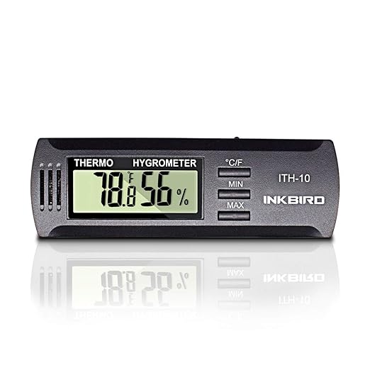 Inkbird ITH-10 Digital Thermometer and Hygrometer Temperature Humidity Monitor for Aging Box Guitar Ukulele
