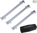 3 LED Grow Light Strips Set for Plant Stand, Black Switch - 5 Dimmable Levels Control, 4/8/12 Hours Timer, Black Cords