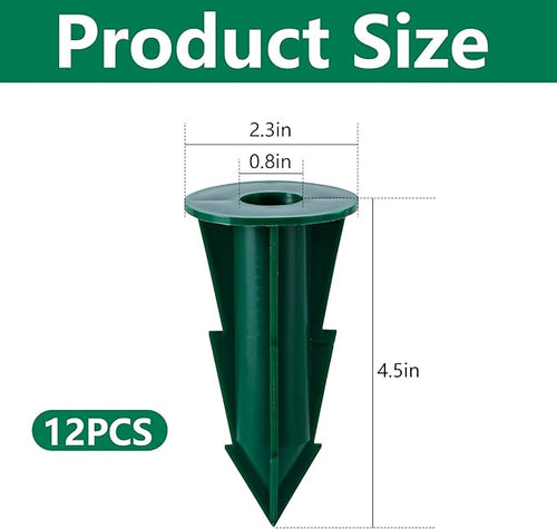 12 Pcs Memorial Artificial Flower Holder, Patio Garden Floral Ground Spikes, Cemetery Flower Container Stakes for Outdoor Yard Grave Faux Flowers Indoor Window Box Planter Pot