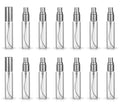 20 Pack Set 10ML Protable Refill Bulk Atomizer Spray Travel Perfume Bottle Hydrating Empty Bottle (Silver Caps)