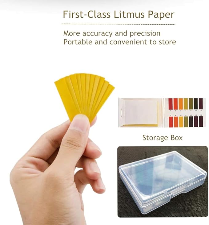6 Pack pH 1-14 Litmus Test 480 Strips with Storage Case for Urine, Water, Soil Testing and Pet Food Monitoring