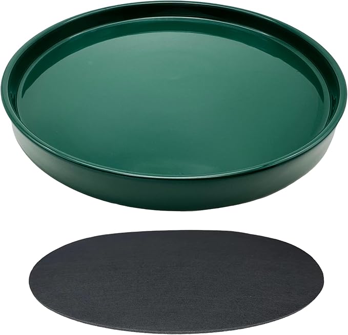 Yukfona Ceramic Plant Saucer Pot Tray 10 Inch, Planter Saucers 4 5 6 7 8 9 10 11 12 13 Inch for Indoors Outdoor, Durable Sturdy Flower Drainage drip Water Tray for Glazed Pots Base (10.7 Inch-Green)