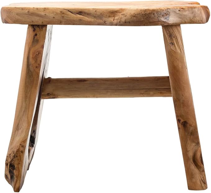 TJ Global Natural Edge Cedar Wood Tree Stump Indoor/Outdoor Stool, Garden Bench, Night Stand, End Table, Plant Stand - L20 x W11 x H17