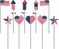 hogardeck 4th of July Decorations Outdoor, 10 PCS Metal Patriot Star Firework Decorative Garden Stakes for Fourth of July Decorations, Patriotic Yard Signs for Garden Memorial Day Decorations