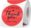 Red Round Thermal Labels 3 Inch Vinyl Circle Waterproof Direct Printer Sticker Self-Adhesive Perforated Name Tag for Logo DIY QR Design Office Address 500 PCS