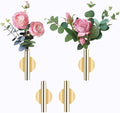AIM & GGKK Wall Planters,4 Pcs Wall Mounted Metal Hanging Plant Holder for Indoor Small Gold Boho Flower Vase Tube for Modern Home Decor Display Art Bedroom Bathroom Living Room