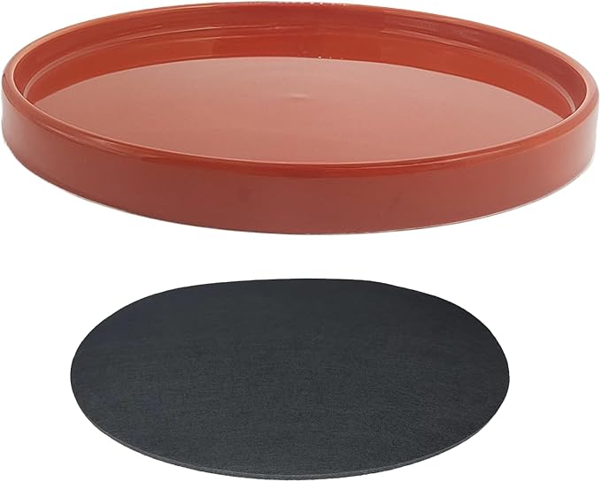 Yukfona Ceramic Plant Saucer Pot Tray 10.7 Inch, Planter Saucers 6 7 8 9 10 11 12 15 Inch, Durable Sturdy Flower Drainage drip Water Tray for Glazed Pots Base (10.7Inch- Red Terracotta)