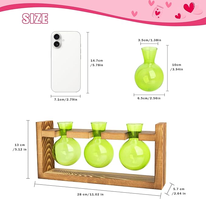 XXXFLOWER Glass Plant Mister Spray+3 Bulb Glass Propagation Station