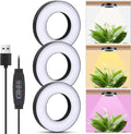 Tri Head (3.5in) Grow Lights for Indoor Plants, 144 LEDs Full Spectrum LED Plant Grow Light, 5V/3A Under Cabinet Grow Lamp with Auto Timer 3/9/12 Hrs, 10 Lighting Mode, 5 Brightness Levels