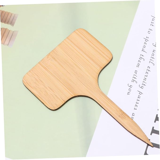 Kisangel 40pcs Thicken Bamboo Plant Labels Square Style Mini Decors for Seedling Boxes Easy to Use Garden Markers for Herbs Flowers and Vegetables