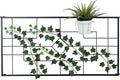 MyGift 3.9 ft Wall Mounted Garden Trellis, Metal Vintage Art Deco Lattice Hanging Support Frame for Climbing Plants and Crawling Vines, Horizontal Wall Hanging Planter Support