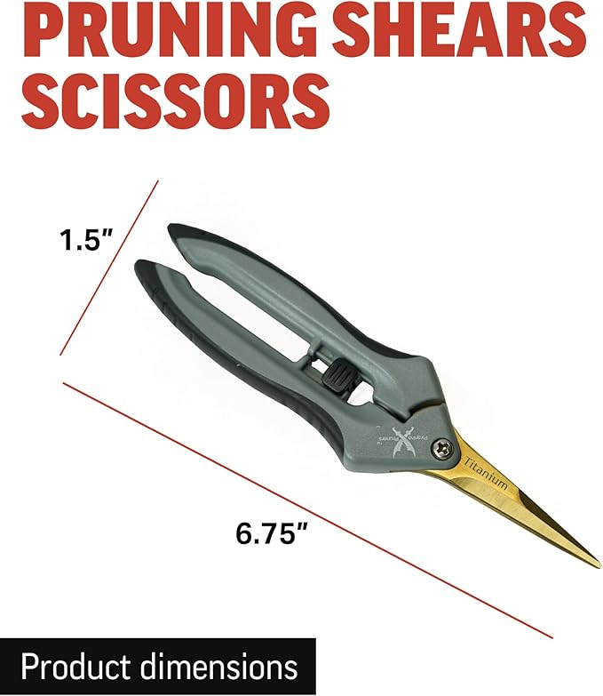 Piranha Pruner Trimming Scissors Garden Shears, Plant Trimmers, Gardening Hand Tools, Curved Titanium Blade