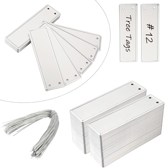 Aluminum Plant Labels - 200PCS Metal Tags with Wires for Plant Markers, Tree Tags, Outdoor Identification and Greenhouse