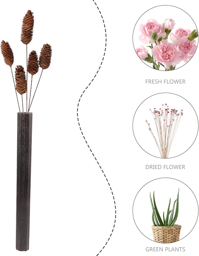 Yardwe Wall-Mounted Plant Propagation Station Elegant Wooden Hydroponic Wall Planter Vase for Indoor Decor Bathroom and Home Display for Arranging Flowers and Plants