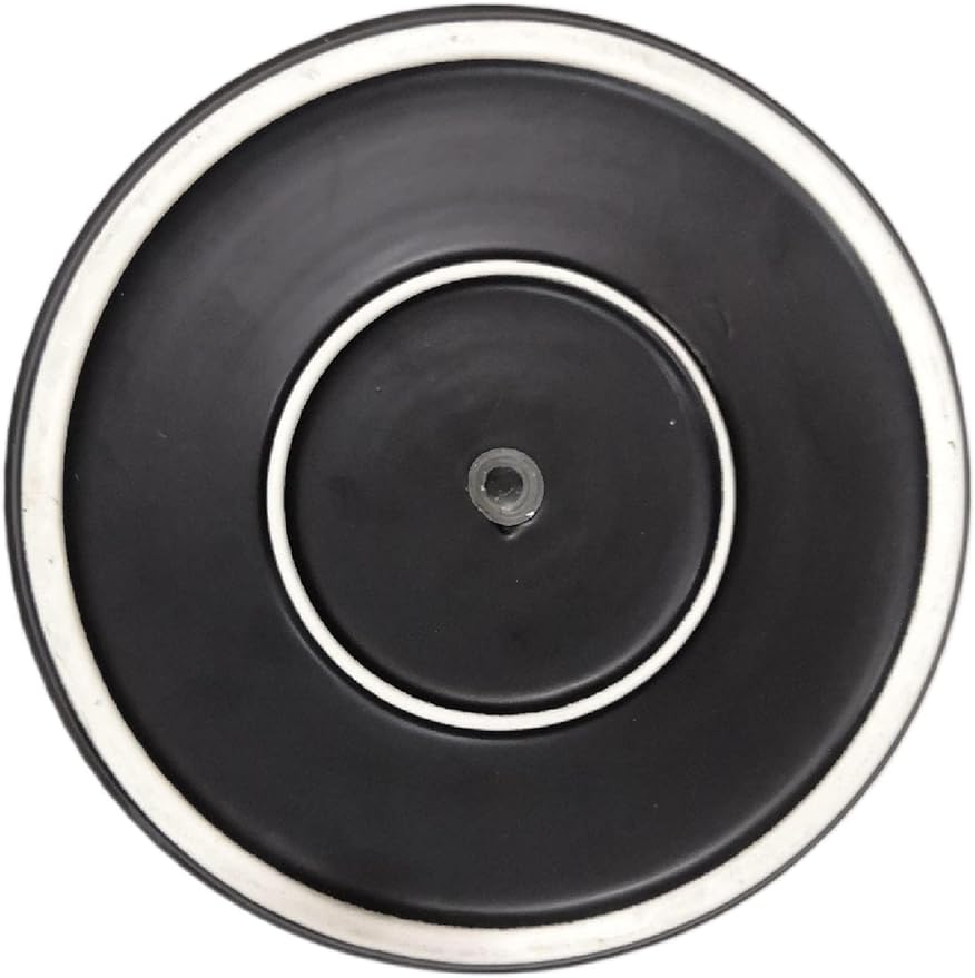 Amazon Basics Fluted Ceramic Round Planter with Drainage Hole, 10-inch, Black, Indoor Outdoor, Flower Pot