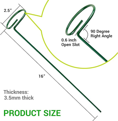 10PCS Plant Support Stakes for Flowers, Garden Metal Single Stem Plant Support, Garden Flower Support for Indoor Plants Tomatoes, Amaryllis, Orchid, Peony, Lily, Rose -15.9Inch