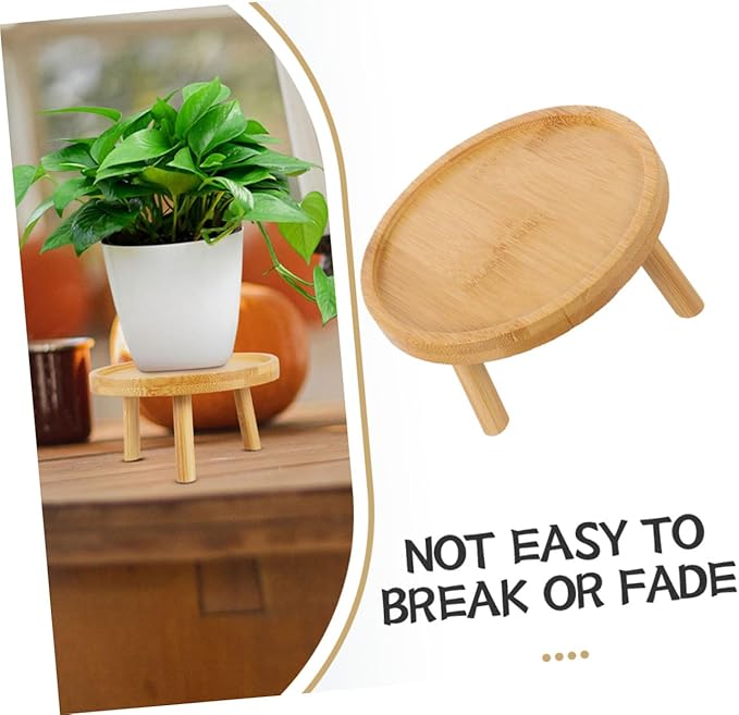 DOITOOL Indoor Wooden Plant Stand 4.33 Inch Flowerpot Tray Holder for Succulents Vase Display Stool Lightweight Decorative Shelf for Home and Tabletop
