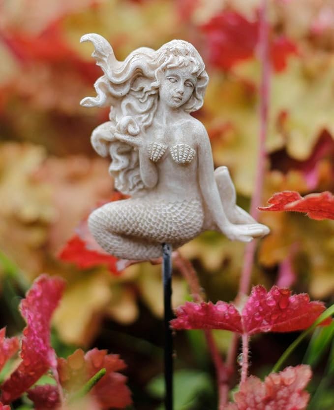 MUAMAX Miniature Mermaid Garden Stakes Fairy Garden Decorative Figurines Accessories Planter Flower Pot Outdoor Yard Decor Micro Landscape Ornaments Succulent Decorations…