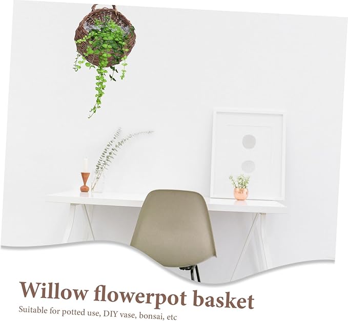 Wall Hanging Flower Pot Small Woven Baskets Wall Planter Basket Seagrass Plant Pot Seagrass Planter Rattan Wall Planter Plant Pots Indoor Nest Shape Basket Wicker Storage Box Rural