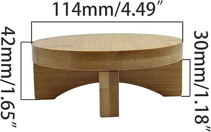 Short Round Wooden Plant Stand Indoor Desktop Flower Pedestal Stand Wood Decor Risers for Small Plants Display(4.5 Inch)