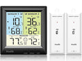 Wireless Freezer Thermometer with Alarm Refrigerator Thermometer, Fridge Freezer Alarm Thermometer Digital with 3 Adjustable Backlight and 330FT Remote Range for Kitchen Home Restaurant (Black)