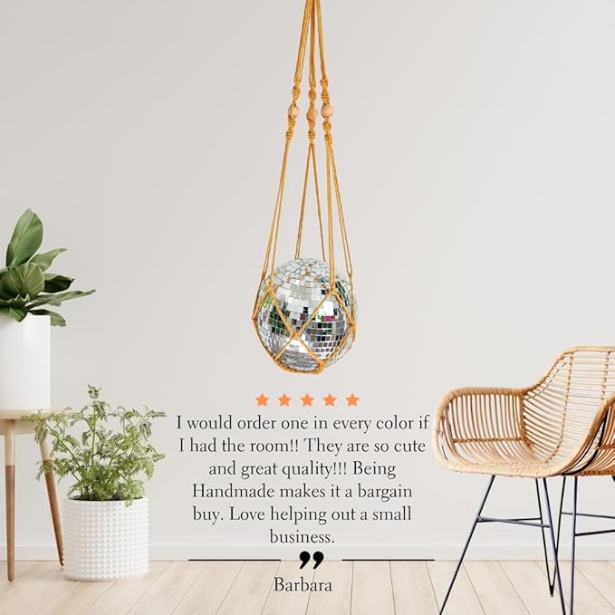 Macrame plant hanger 3ft beaded plant hanger for pots 4-8” for live plants indoor and outdoor decor hanging plant holder Boho décor Plant stand indoor Hanging planter for plant pots (Sunshine Yellow)