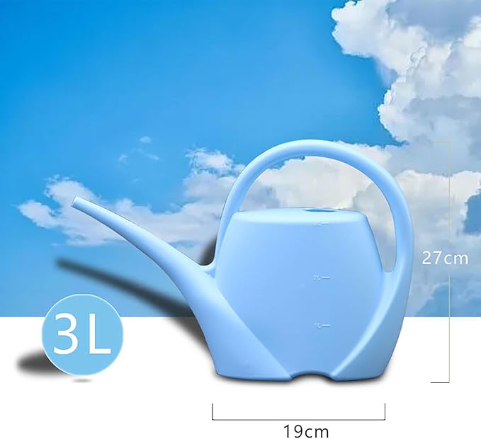 2024 New Plant Watering Can - Watering Can 1 Gallon Long Spout Watering Can, Flower Patterns Indoor Watering Can with Comfortable Handle Plastic Watering Can Outdoor for Garden Plants (Sky Blue)