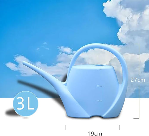 2024 New Plant Watering Can - Watering Can 1 Gallon Long Spout Watering Can, Flower Patterns Indoor Watering Can with Comfortable Handle Plastic Watering Can Outdoor for Garden Plants (Sky Blue)