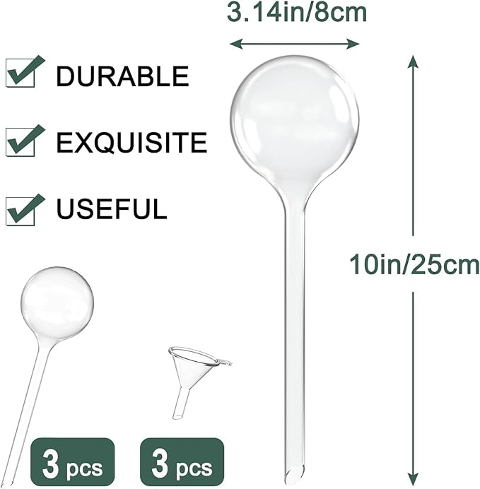AOPANDA Plant Watering Globes, Self Watering Flower Pot Insert, Plastic Self Watering Bulbs, Large Capacity, for Indoor and Outdoor Plants,3pcs