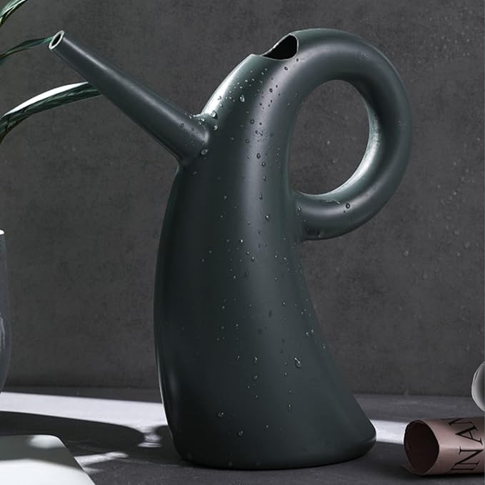 1.5L Watering Can for Indoor Outdoor Plants, Creative Sheep Horn Shape ABS Plastic Plant Small Watering Can for Indoor Plants, Long Spout Watering Cans for House Plant Garden Flower