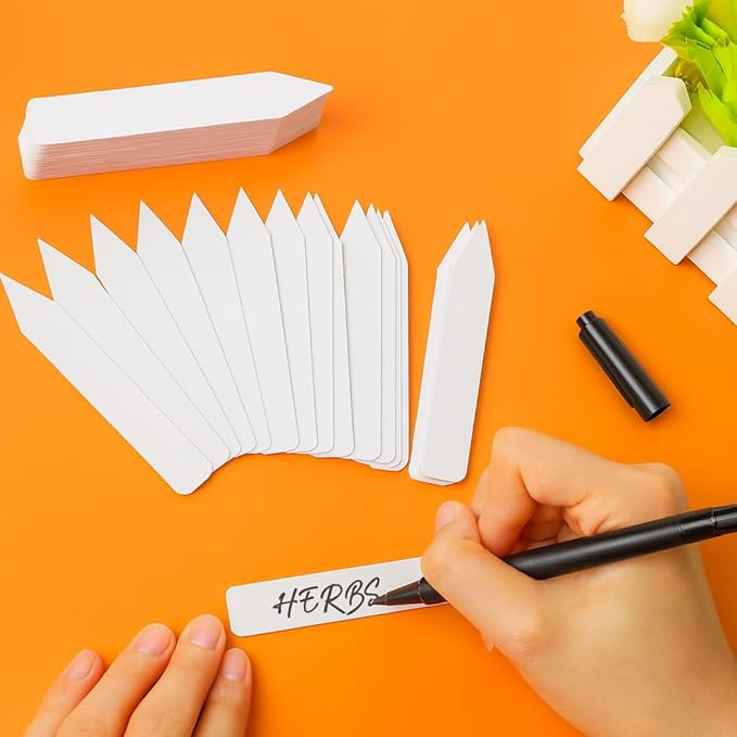 Plant Markers Labels 4 Inch Plastic Plant Waterproof Durable Seedlings Garden Labels Markers Nursery Plant Tags Seed Labels Plant Label Stakes Plant Markers for Outdoor Garden (100)
