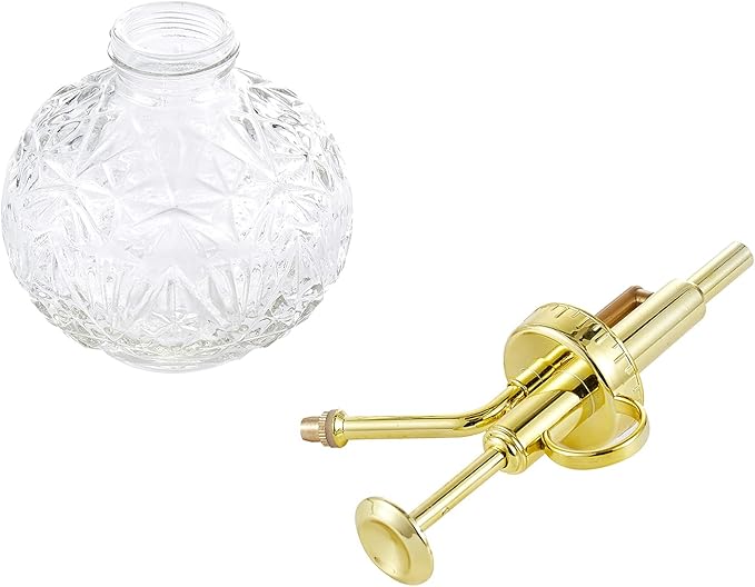 Glass Plant Mister Water Spray Bottle, Succulent Watering Bottle with Plastic Top Pump, 200 ML Capacity Vintage Style Plant Sprayer, Small Watering Can for Indoor Outdoor House Plants - Clear
