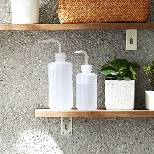 Mkono 2 Pack Watering Can - 250ML and 500ML Succulent Watering Bottle, Plant Flower Squeeze Plastic Bend Mouth Safety Wash Bottle, Small and Medium, White