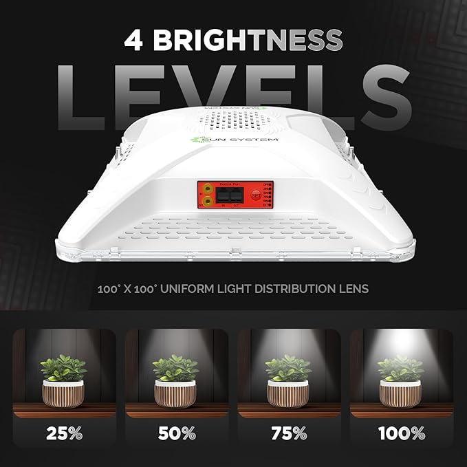 Sun System P2000 HelioGrow LED Grow Light for Indoor Plants - 200 Watt, High Efficiency Full Spectrum Dimmable Diodes, Daisy Chain up to 512 Units, 2 Year Warranty, Mounting Hardware Included