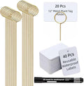 Garden Markers for Plants Outdoor - 20 Pcs 12" Metal Plant Tag Holders for Multiple-use with 40 Pcs Reusable Waterproof Labels & Marker Kit
