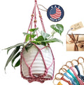 Macrame plant hanger 3ft beaded plant hanger for pots 4-8” for live plants indoor and outdoor decor hanging plant holder Boho décor Plant stand indoor Hanging planter for plant pots (Champagne Pink)