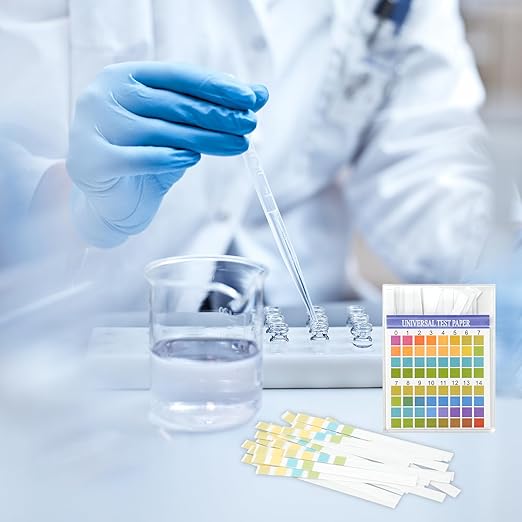 JINGIHE pH Test Strips 0-14, 200 Strips Universal Litmus Paper, pH Tester with Storage Case for Urine Aquarium Saliva Soap Food Liquids Water with Soil Testing Lab Monitoring