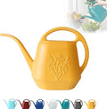 Watering Can 1 Gallon with Comfortable Handle, Flower Patterns Watering Can Indoor Plants, Plastic Long Spout Watering Can for House Plants Succulent Bonsai Garden Flower Outdoor (Yellow)