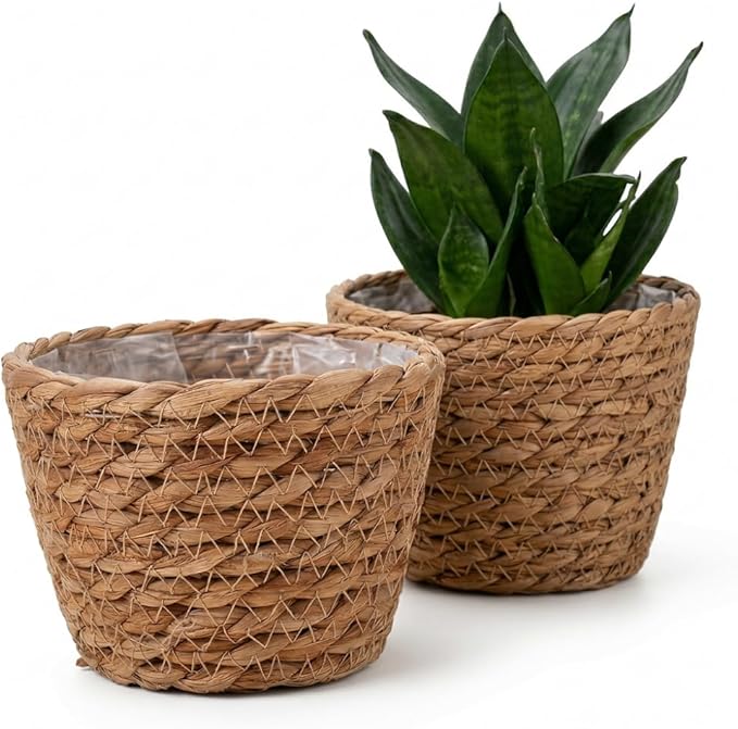 BESPORTBLE 2pcs Woven Rattan Flower Baskets Hanging Basket for Door Wall Decor Indoor Plant Storage